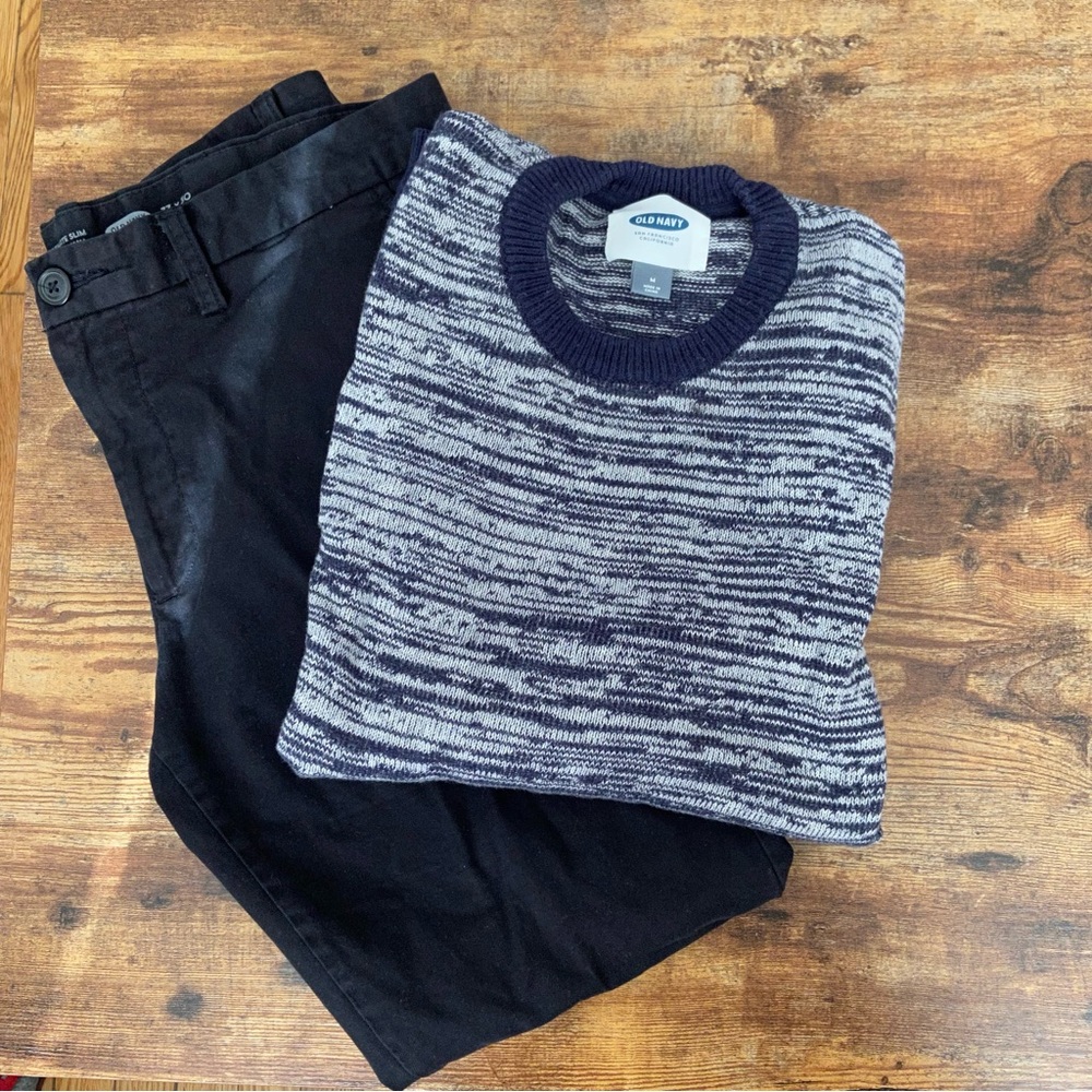 Old Navy Men’s Marbled Sweater Blue Size Médium